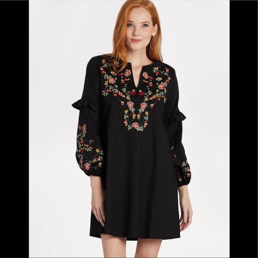 BRAEVE Millie embroidered shift dress S